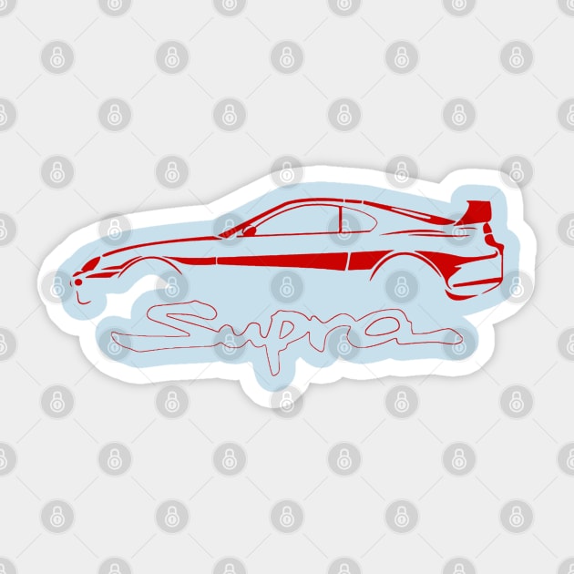 Toyota Red Supra MK4 Vintage Sticker by lilynamaste